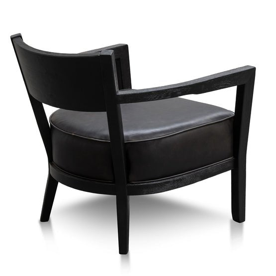 Wesley Leather Armchair - Full Black - Armchairs