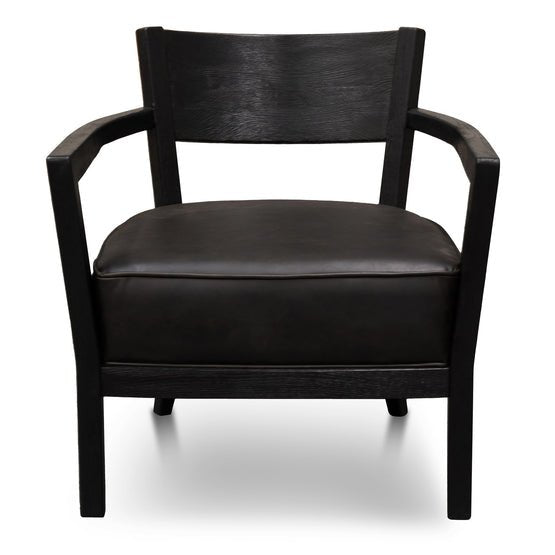 Wesley Leather Armchair - Full Black - Armchairs