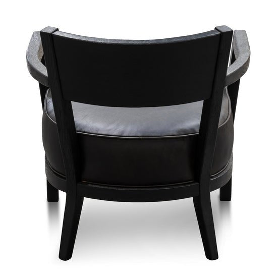 Wesley Leather Armchair - Full Black - Armchairs