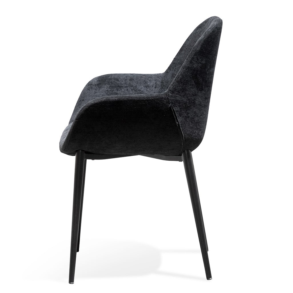 Willow Fabric Dining Chair - Black - Dining Chairs