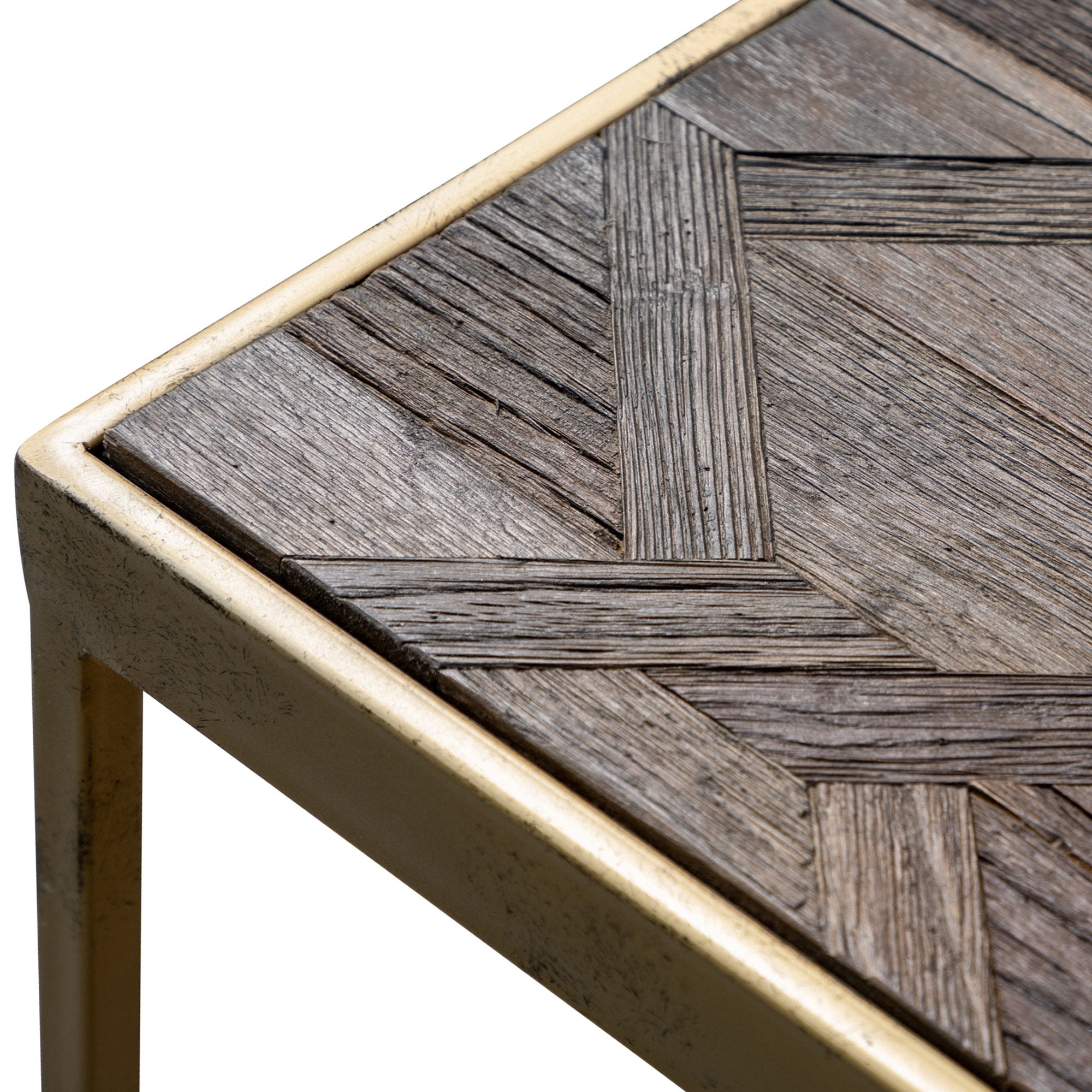 Yutani Console Table in Dark Natural - Golden Frame - Console