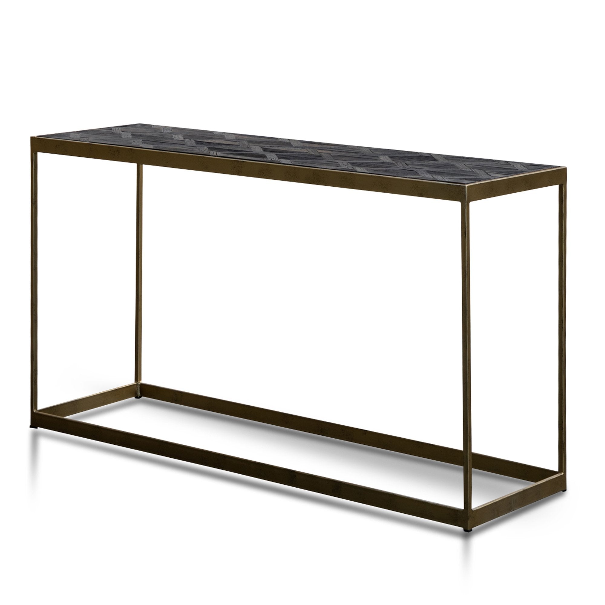 Yutani Console Table in Dark Natural - Golden Frame - Console