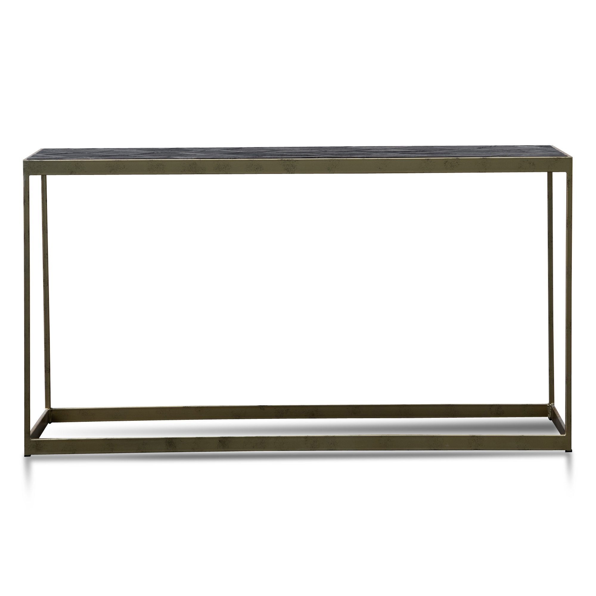 Yutani Console Table in Dark Natural - Golden Frame - Console